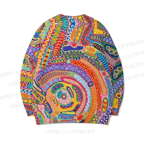 Abstract Dots Graffiti Core-spun yarn long-sleeve sweater