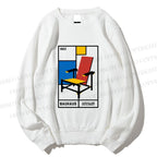 Unisex Red And Blue Chair Printed Sweatshirt