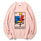 Unisex Red And Blue Chair Printed Sweatshirt