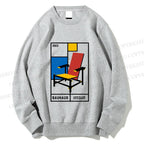 Unisex Red And Blue Chair Printed Sweatshirt