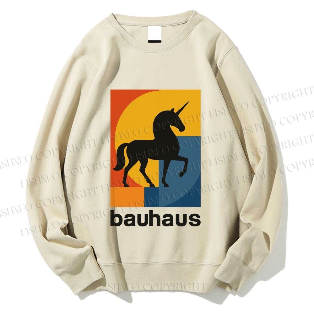 Unisex Bauhaus Unicorn Printed Sweatshirt
