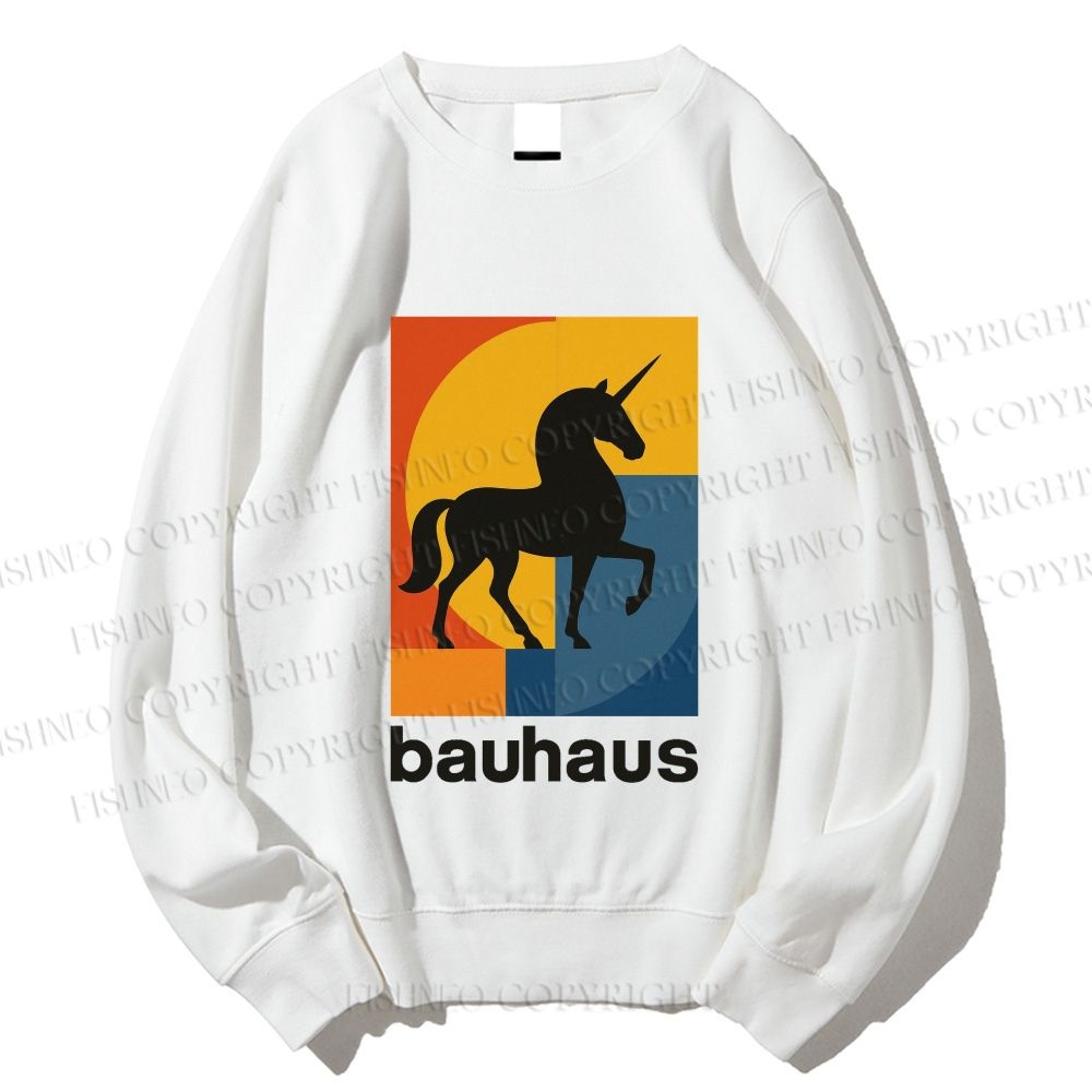 Unisex Bauhaus Unicorn Printed Sweatshirt