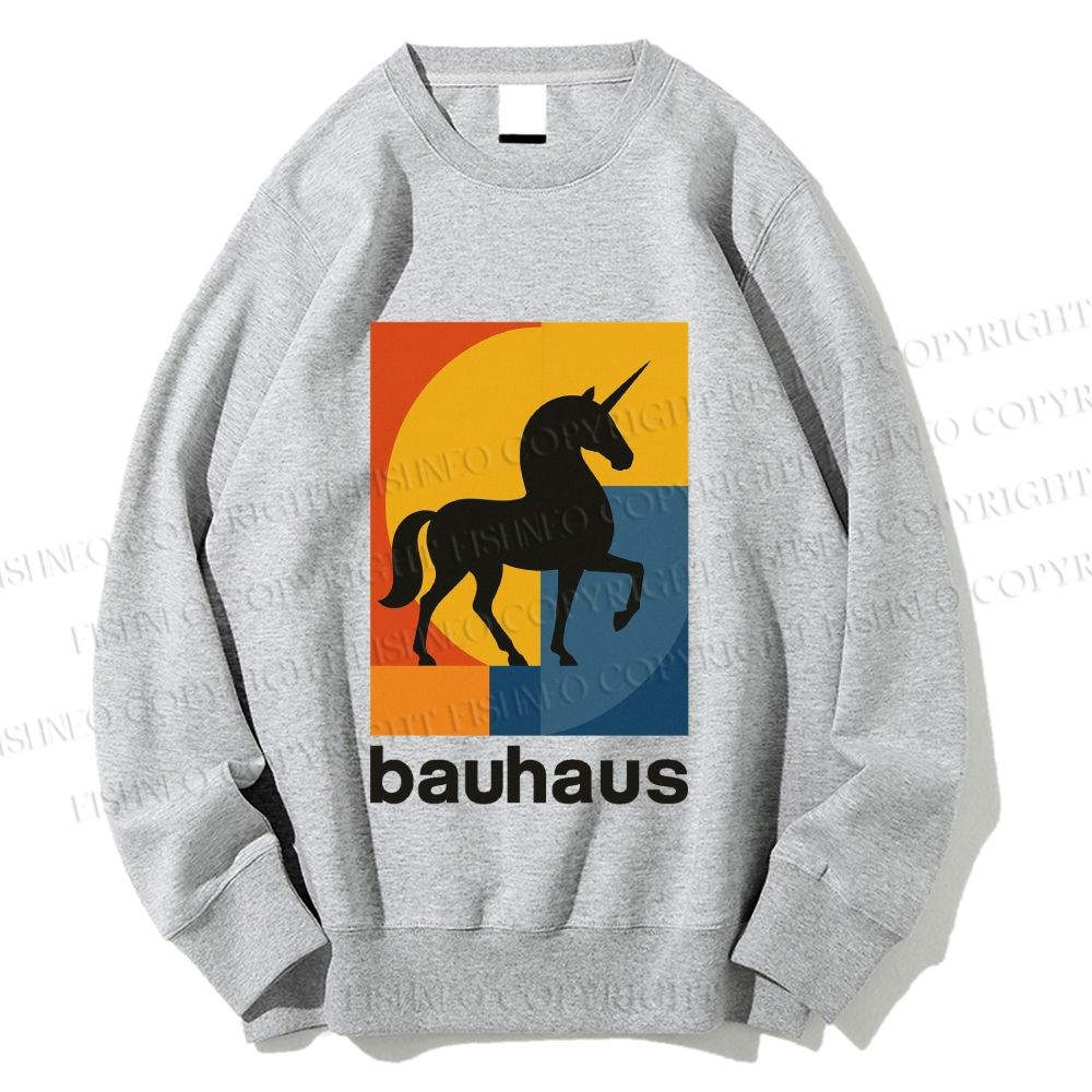 Unisex Bauhaus Unicorn Printed Sweatshirt
