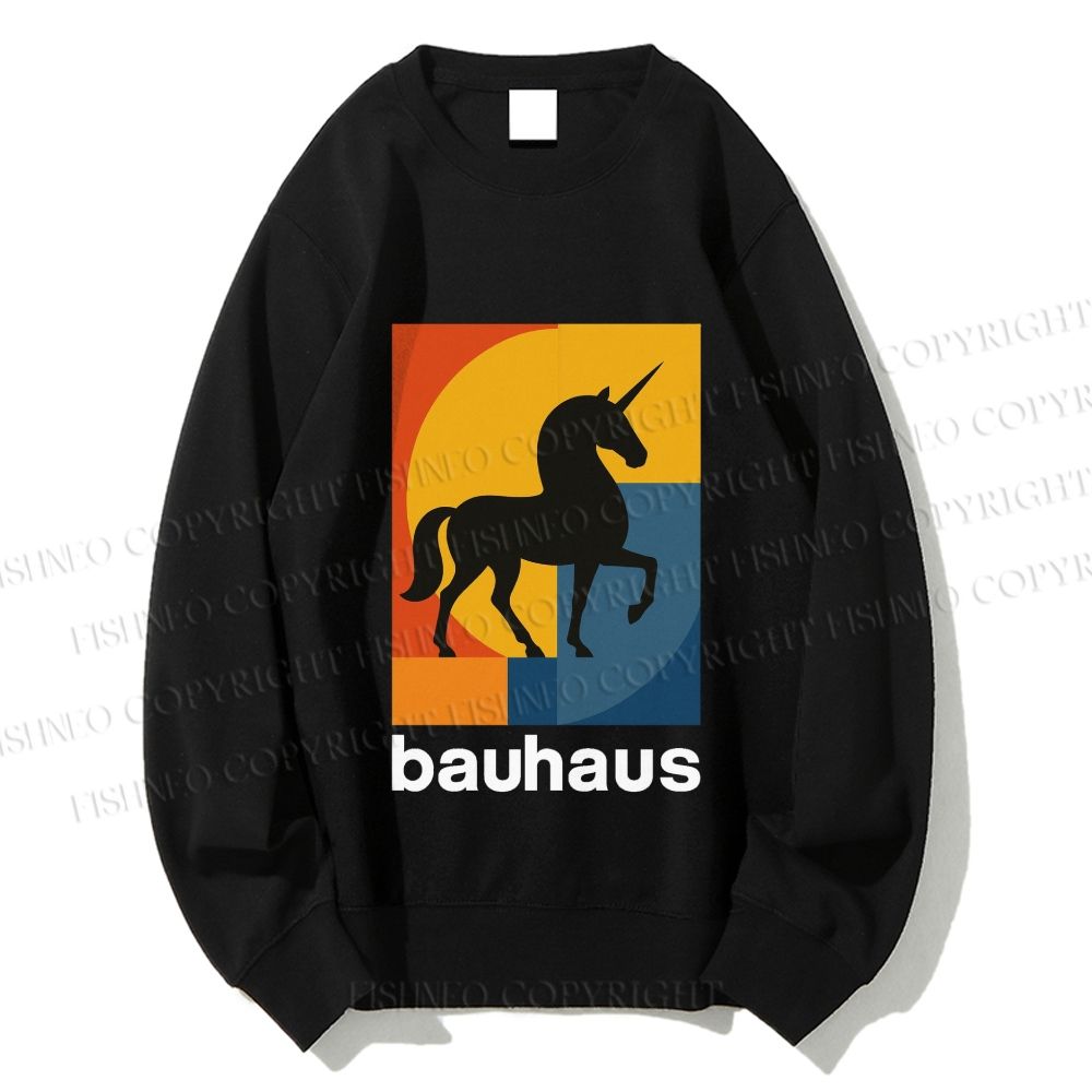 Unisex Bauhaus Unicorn Printed Sweatshirt