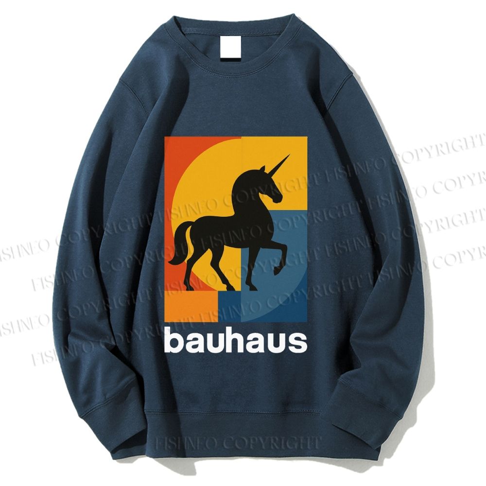 Unisex Bauhaus Unicorn Printed Sweatshirt