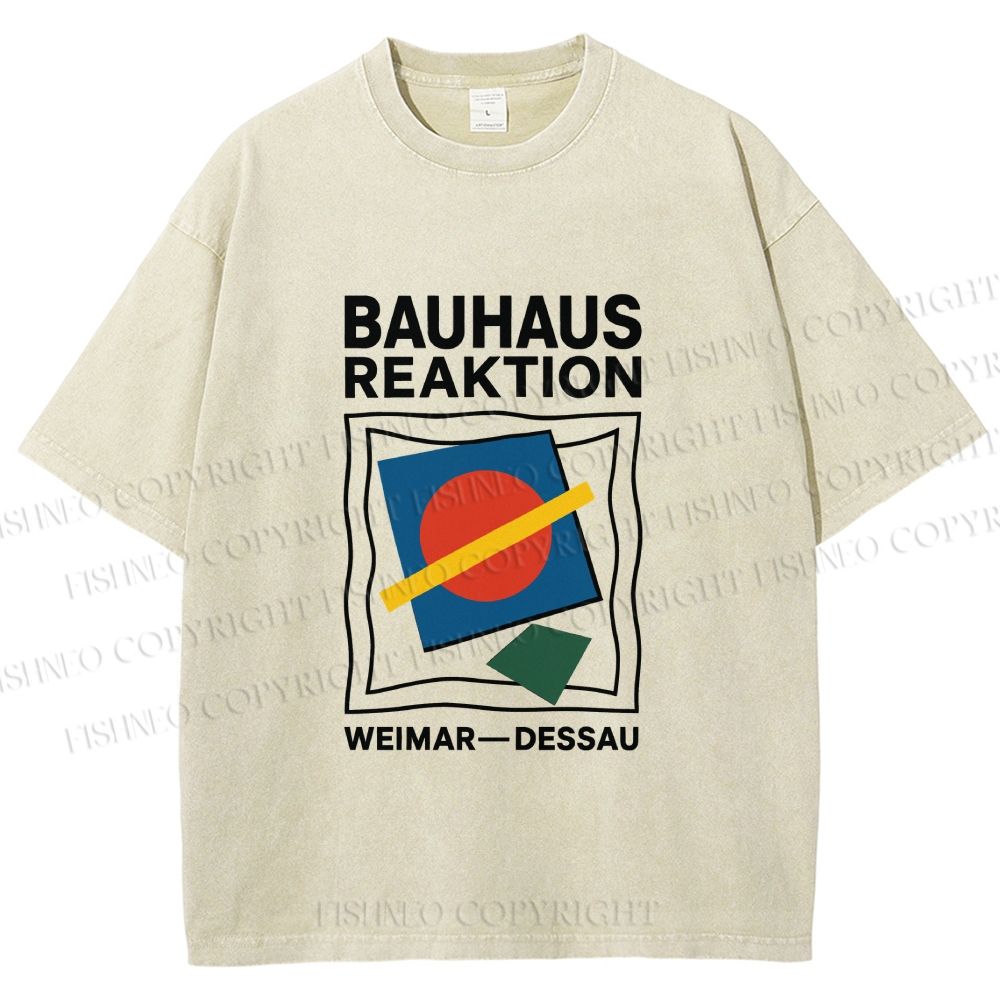 Unisex Bauhaus Geometric Printed Washed Tee