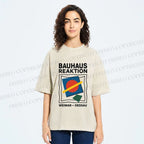 Unisex Bauhaus Geometric Printed Washed Tee