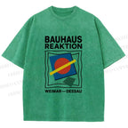 Unisex Bauhaus Geometric Printed Washed Tee