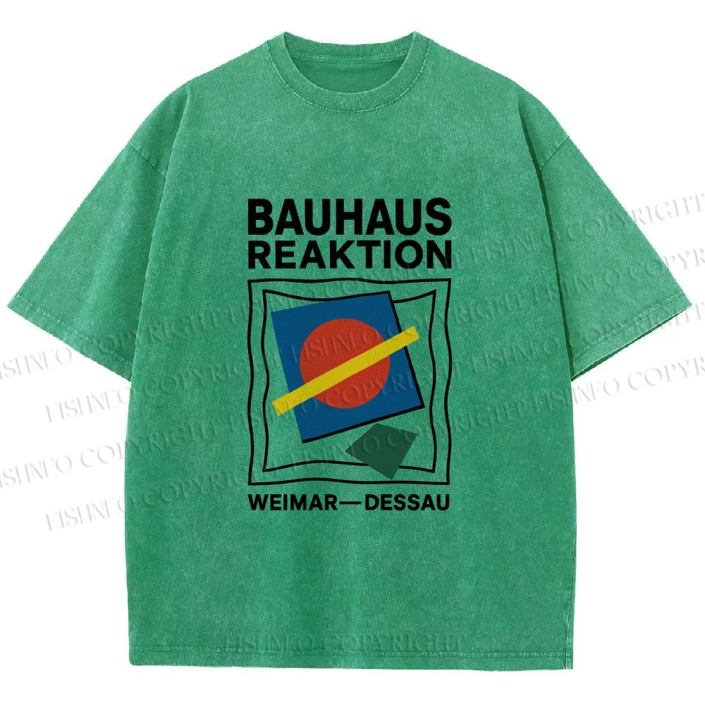 Unisex Bauhaus Geometric Printed Washed Tee