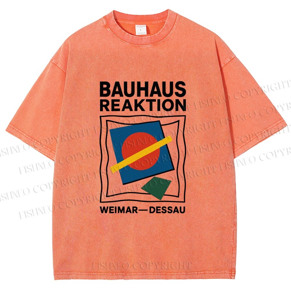 Unisex Bauhaus Geometric Printed Washed Tee