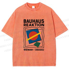 Unisex Bauhaus Geometric Printed Washed Tee