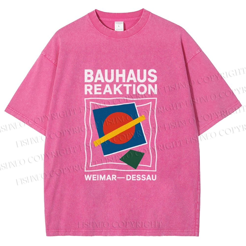 Unisex Bauhaus Geometric Printed Washed Tee