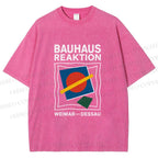 Unisex Bauhaus Geometric Printed Washed Tee