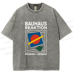Unisex Bauhaus Geometric Printed Washed Tee