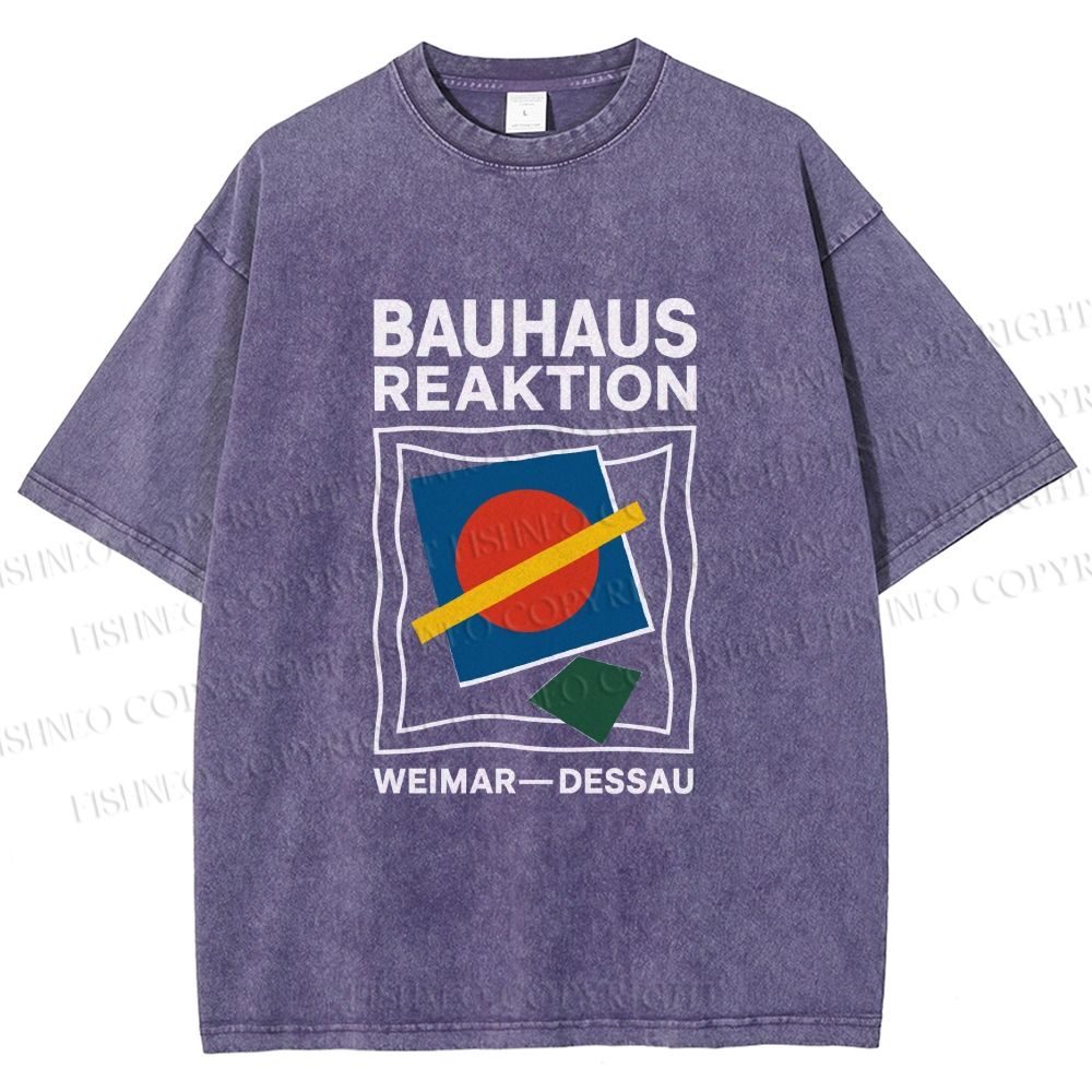 Unisex Bauhaus Geometric Printed Washed Tee