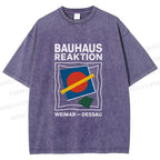 Unisex Bauhaus Geometric Printed Washed Tee