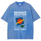 Unisex Bauhaus Geometric Printed Washed Tee