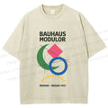 Unisex Bauhaus Geometric Printed Washed Tee