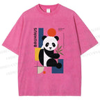 Unisex Bauhaus Panda Printed Washed Tee