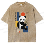 Unisex Bauhaus Panda Printed Washed Tee