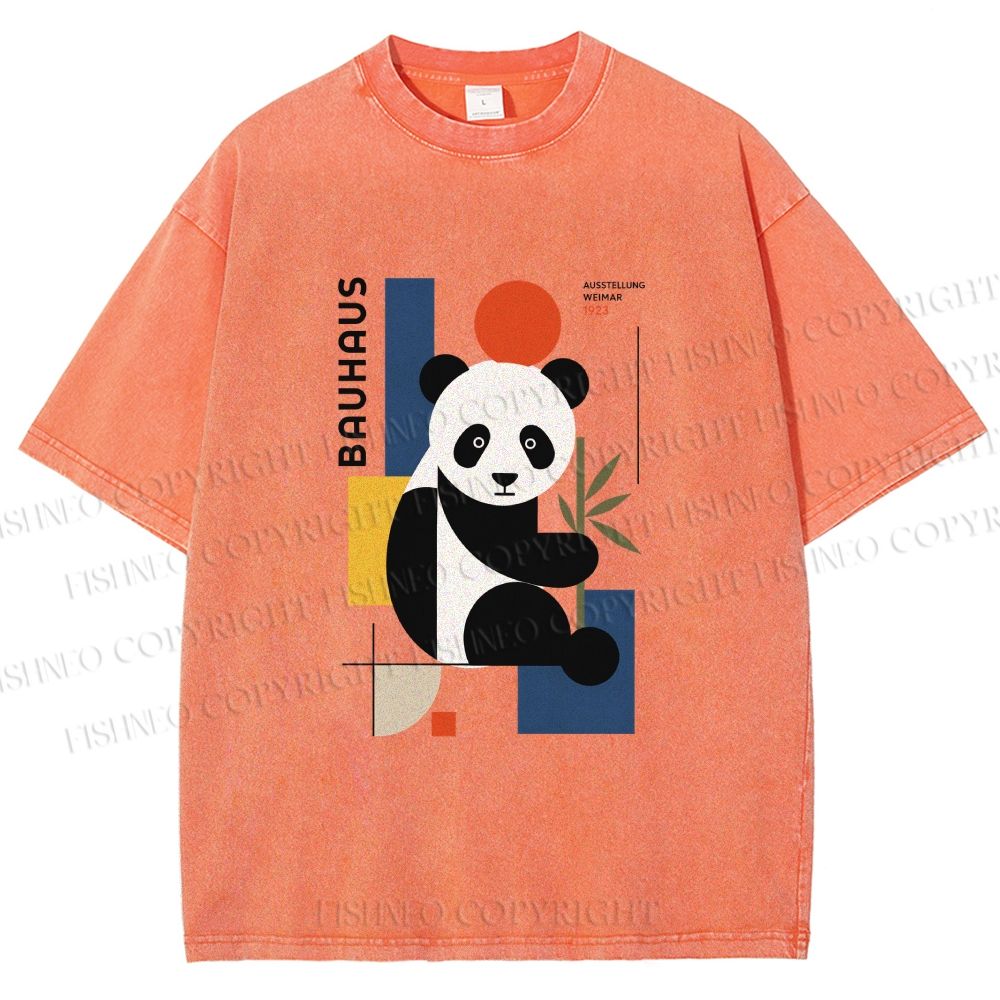 Unisex Bauhaus Panda Printed Washed Tee