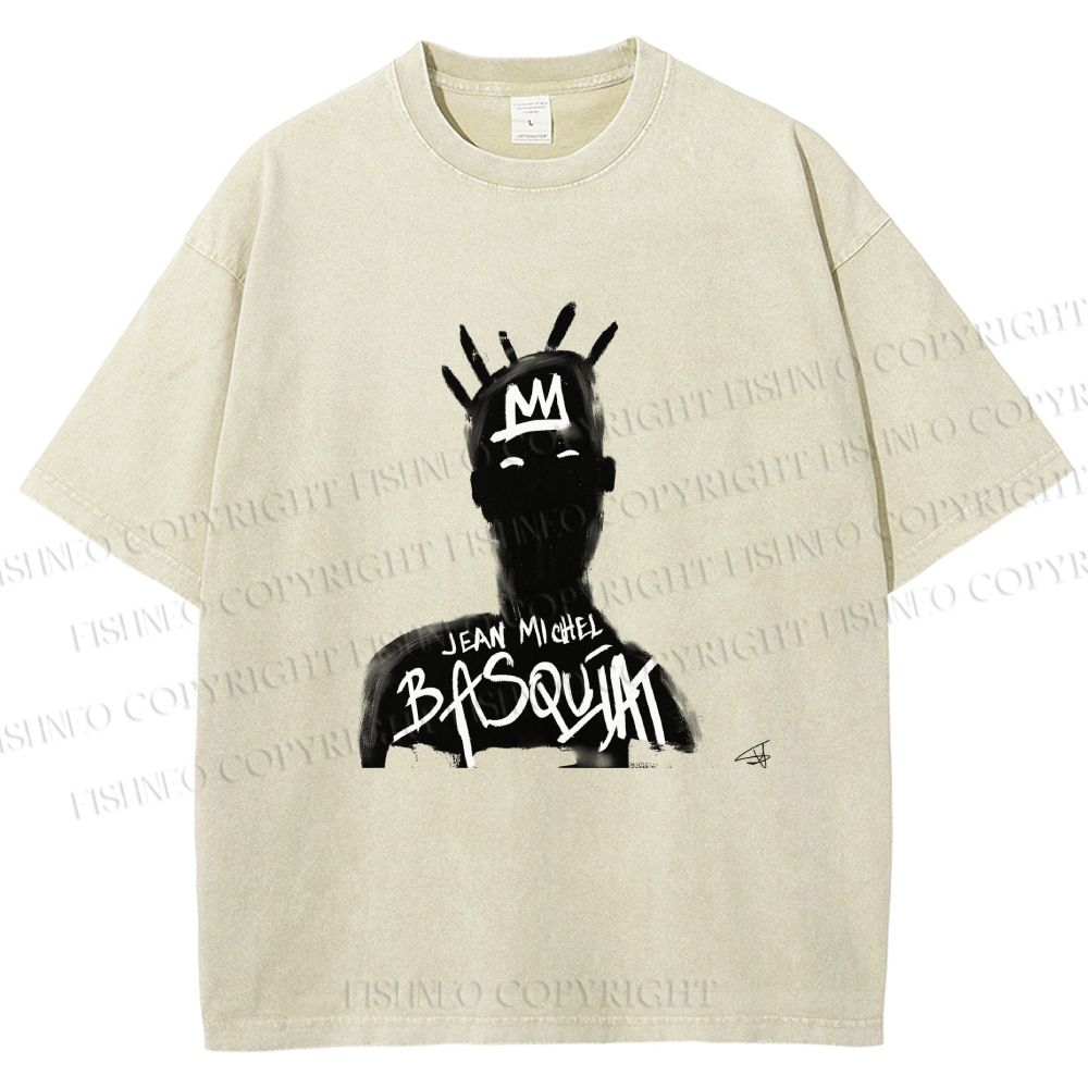 Unisex Jean-Michel Basquiat Printed Washed Tee