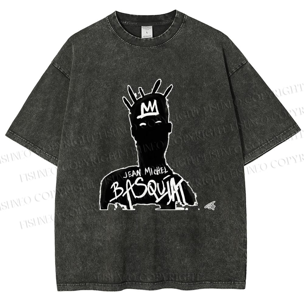 Unisex Jean-Michel Basquiat Printed Washed Tee