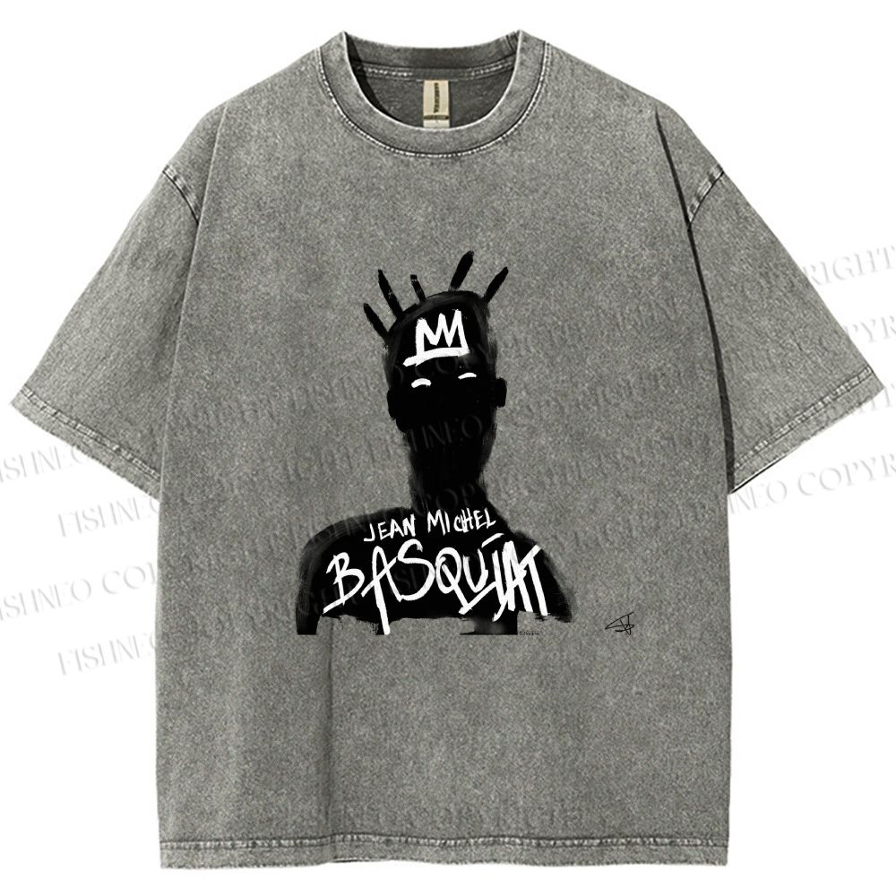 Unisex Jean-Michel Basquiat Printed Washed Tee