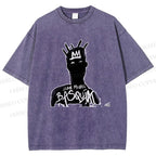 Unisex Jean-Michel Basquiat Printed Washed Tee