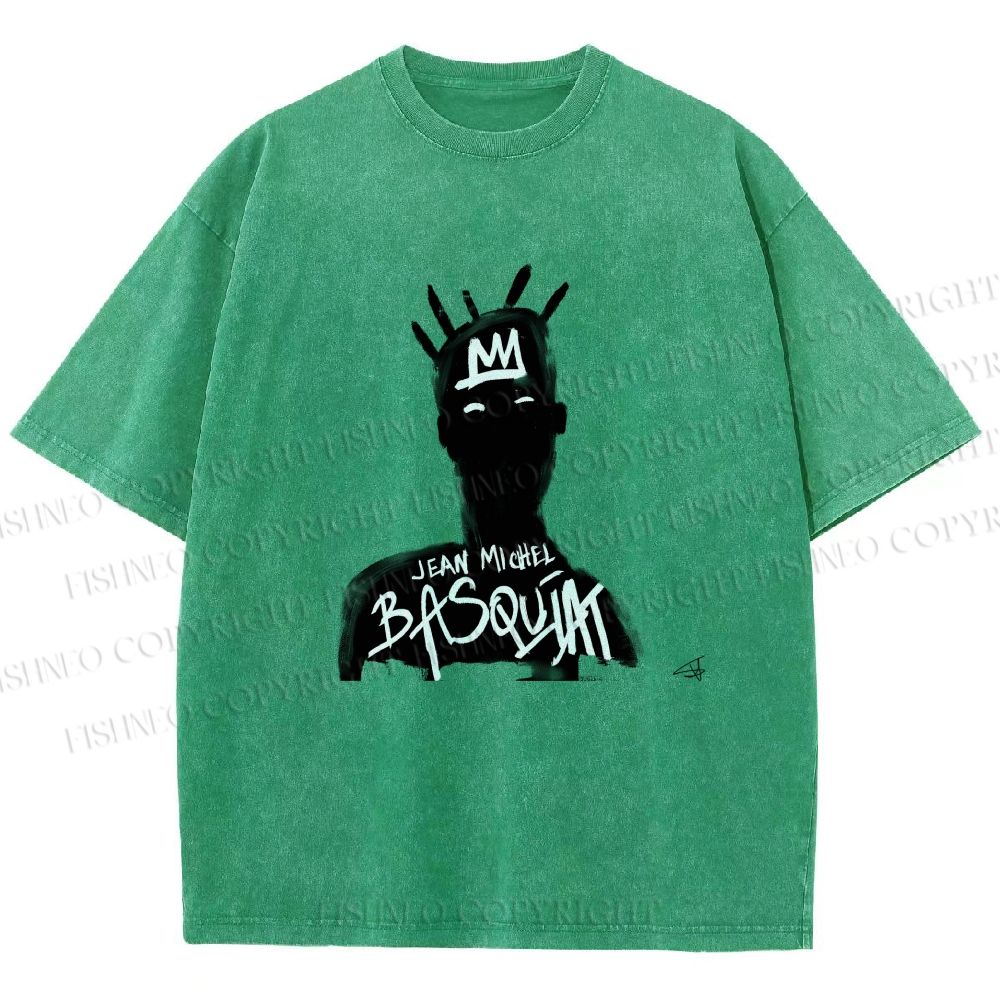 Unisex Jean-Michel Basquiat Printed Washed Tee