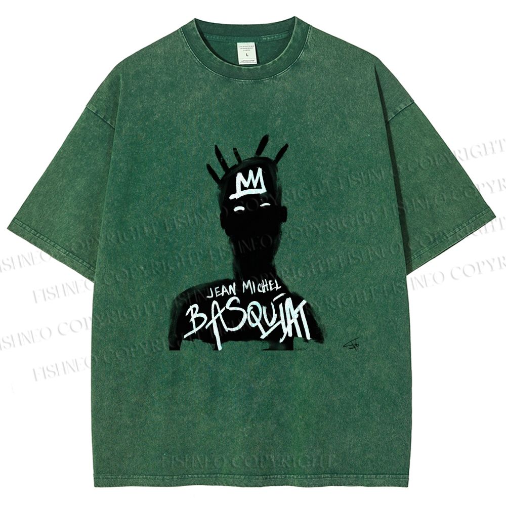 Unisex Jean-Michel Basquiat Printed Washed Tee