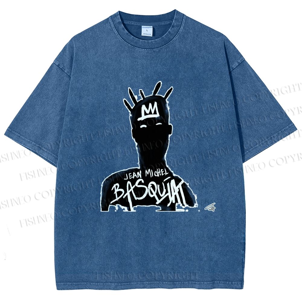 Unisex Jean-Michel Basquiat Printed Washed Tee