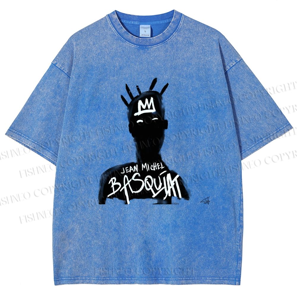 Unisex Jean-Michel Basquiat Printed Washed Tee