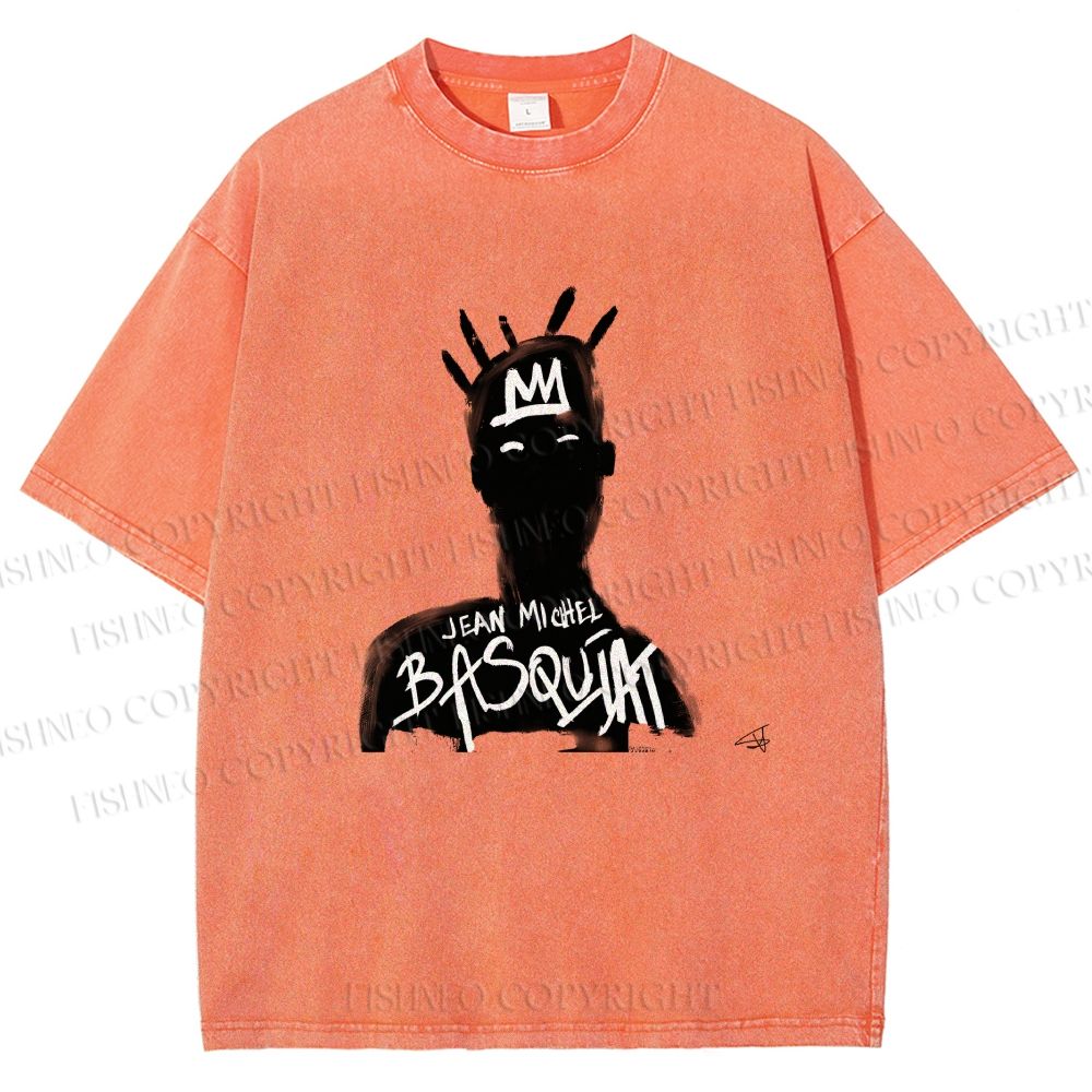 Unisex Jean-Michel Basquiat Printed Washed Tee