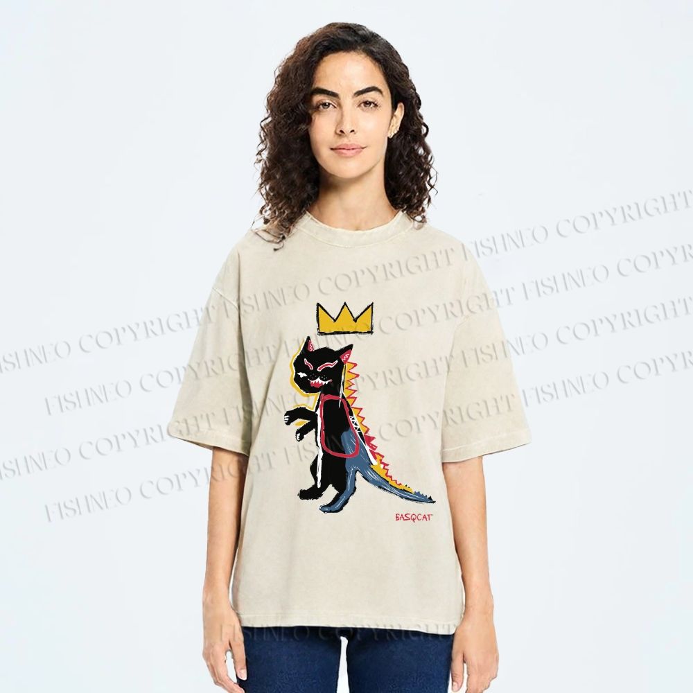 Unisex Basqcat Printed Washed Tee