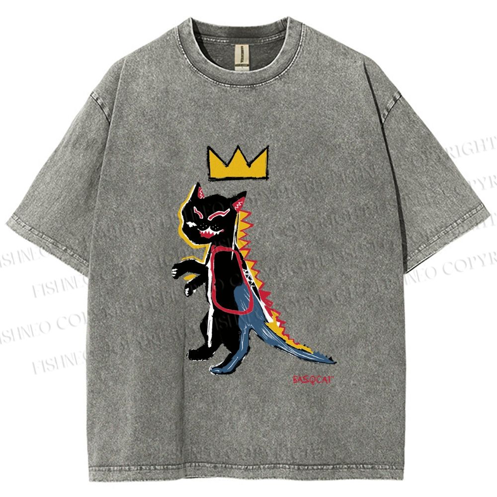 Unisex Basqcat Printed Washed Tee