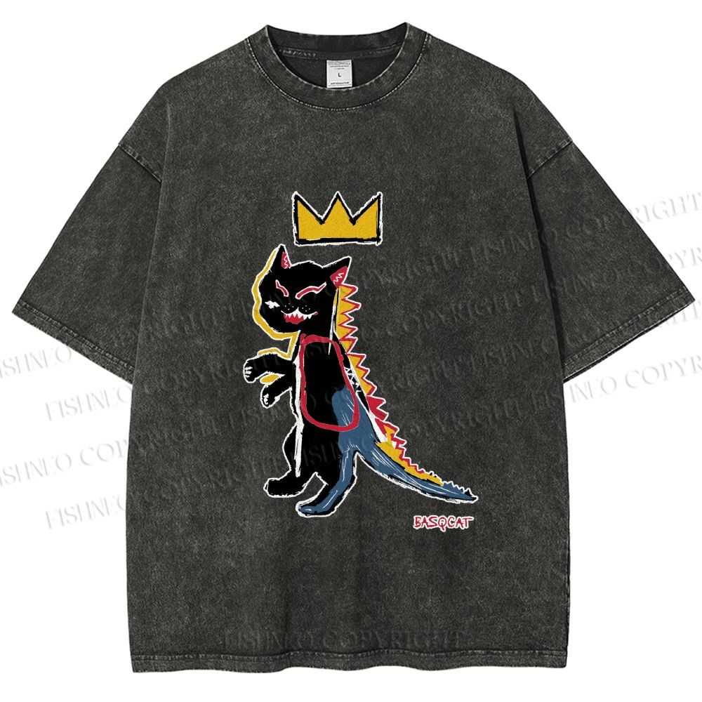 Unisex Basqcat Printed Washed Tee