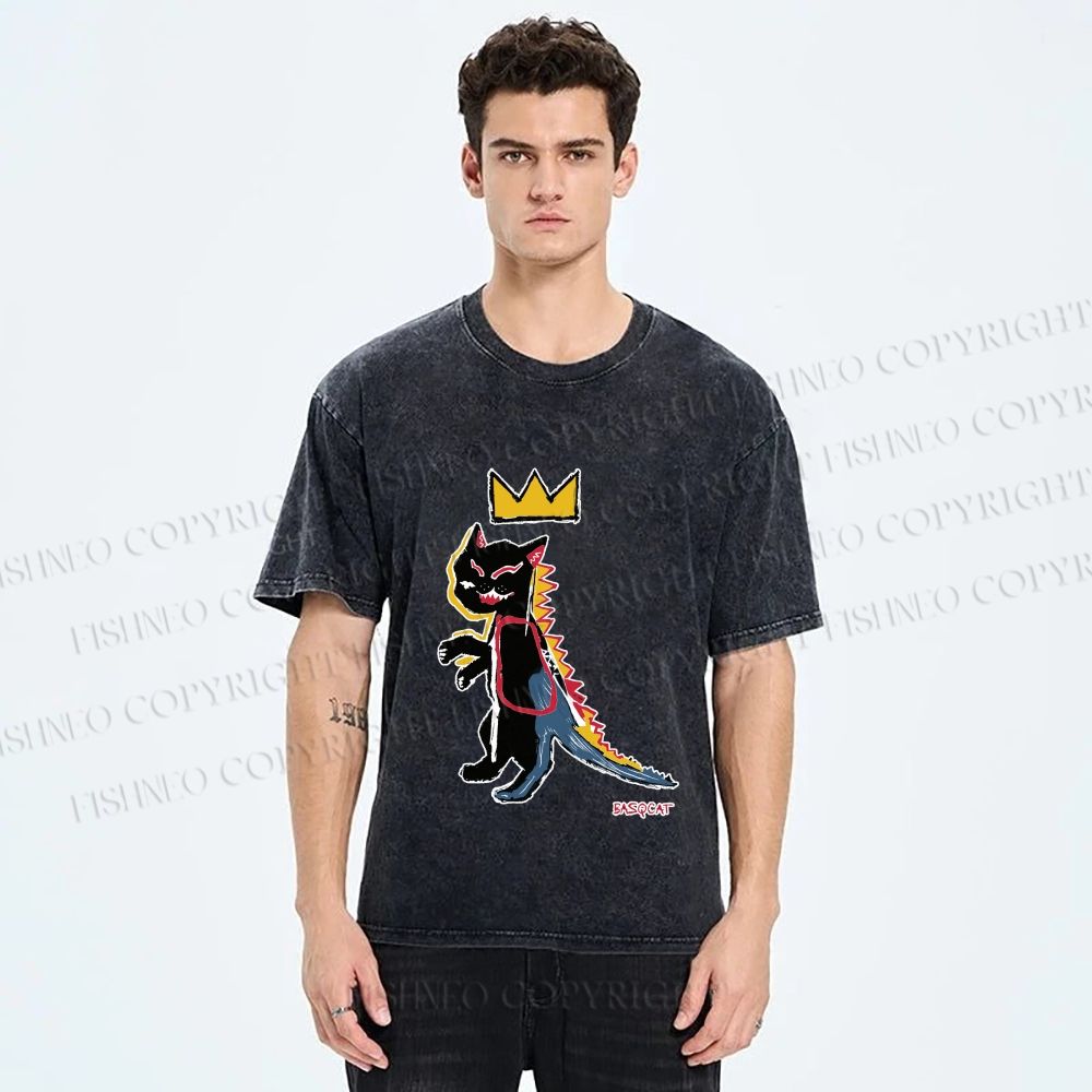Unisex Basqcat Printed Washed Tee