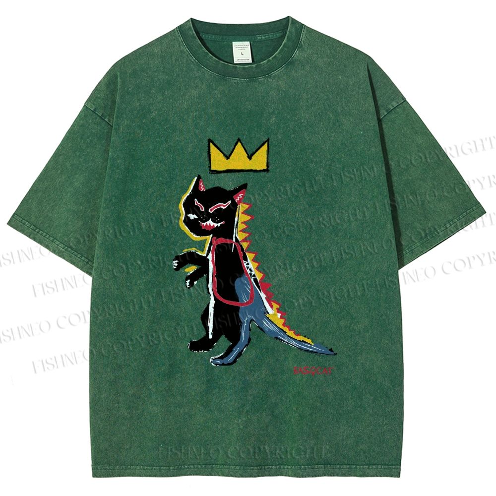 Unisex Basqcat Printed Washed Tee