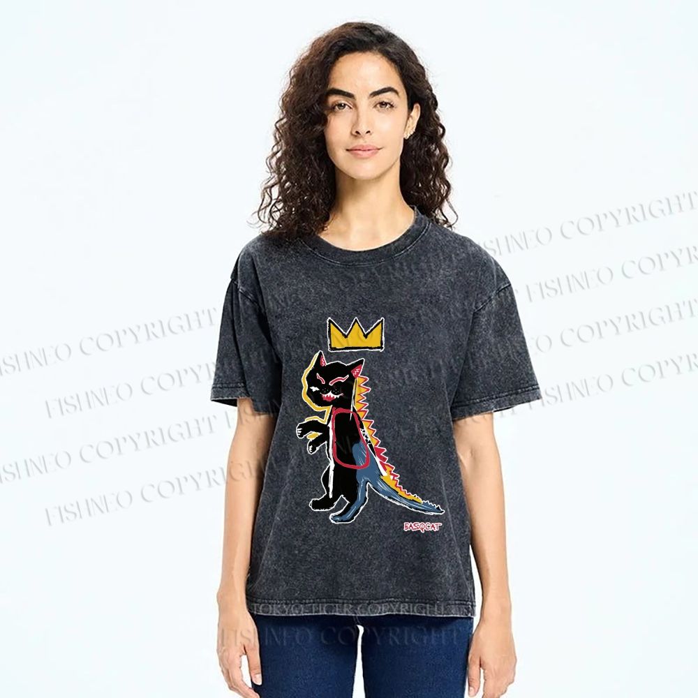 Unisex Basqcat Printed Washed Tee