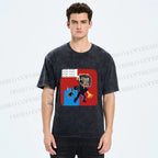 Unisex Jean-Michel Basquiat Graffiti Printed Washed Tee
