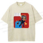 Unisex Jean-Michel Basquiat Graffiti Printed Washed Tee