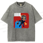 Unisex Jean-Michel Basquiat Graffiti Printed Washed Tee