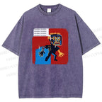 Unisex Jean-Michel Basquiat Graffiti Printed Washed Tee
