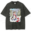 Unisex Wire-haired Fox Terrier in Snow Printed Washed Tee