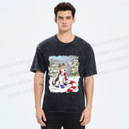 Unisex Wire-haired Fox Terrier in Snow Printed Washed Tee