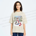 Unisex Wire-haired Fox Terrier in Snow Printed Washed Tee