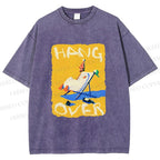 Unisex Chubby Duck Hang Over Printed Washed Tee