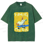 Unisex Chubby Duck Hang Over Printed Washed Tee