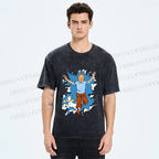 Unisex Tintin Running Out With Snowy Printed Washed Tee